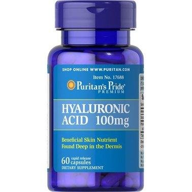 Гіалуронова кислота Puritan's Pride Hyaluronic Acid 100 mg 60 caps,  ml, Puritan's Pride. Special supplements. 
