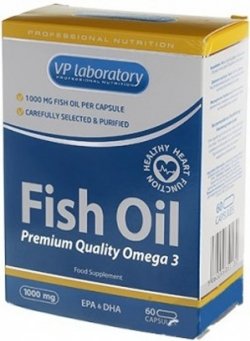 Fish Oil, 60 шт, VPLab. Омега 3 (Рыбий жир). Поддержание здоровья Укрепление суставов и связок Здоровье кожи Профилактика ССЗ Противовоспалительные свойства 