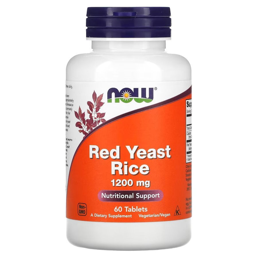 Натуральная добавка NOW Red Yeast Rice 1200 mg, 60 таблеток,  мл, Now. Hатуральные продукты. Поддержание здоровья 