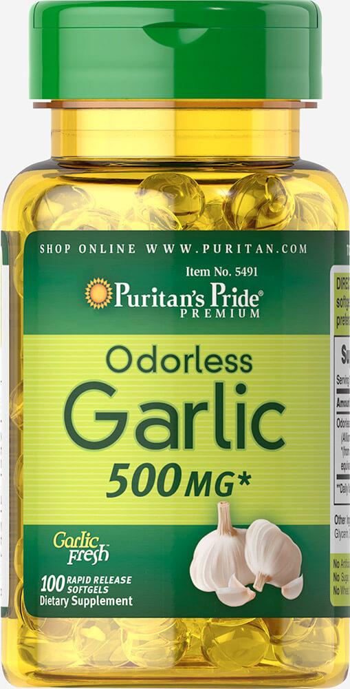 Odorless Garlic 500 mg100 Rapid Release Softgels,  мл, Puritan's Pride. Спец препараты. 