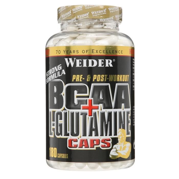 BCAA + L-Glutamine, 180 pcs, Weider. BCAA. Weight Loss recovery Anti-catabolic properties Lean muscle mass 