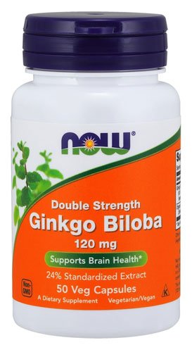 Now NOW Ginkgo Biloba Double Strength 120 mg 50 капс Без вкуса, , 50 капс