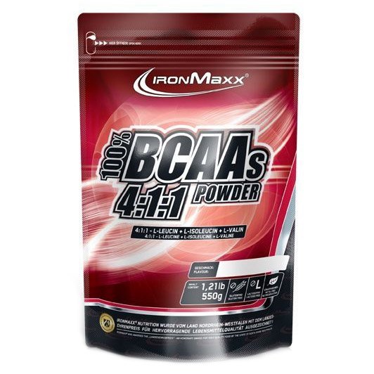 BCAA IronMaxx BCAA 4:1:1, 550 грамм Малина,  мл, IronMaster. BCAA. Снижение веса Восстановление Антикатаболические свойства Сухая мышечная масса 