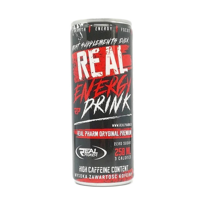 Предтренировочный комплекс Real Pharm Real Energy Drink Zero Sugar, 250 мл,  ml, Real Pharm. Pre Entreno. Energy & Endurance 