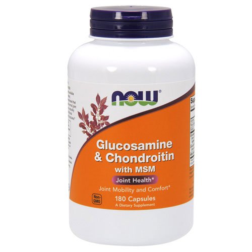 NOW Glucosamine & Chondroitin with MSM Capsules 180 капс Без вкуса,  мл, Now. Глюкозамин Хондроитин. Поддержание здоровья Укрепление суставов и связок 