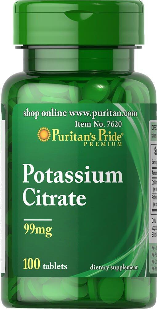 Puritan's Pride Potassium 99 мг 100 капсул,  мл, Puritan's Pride. Витамины и минералы. Поддержание здоровья Укрепление иммунитета 