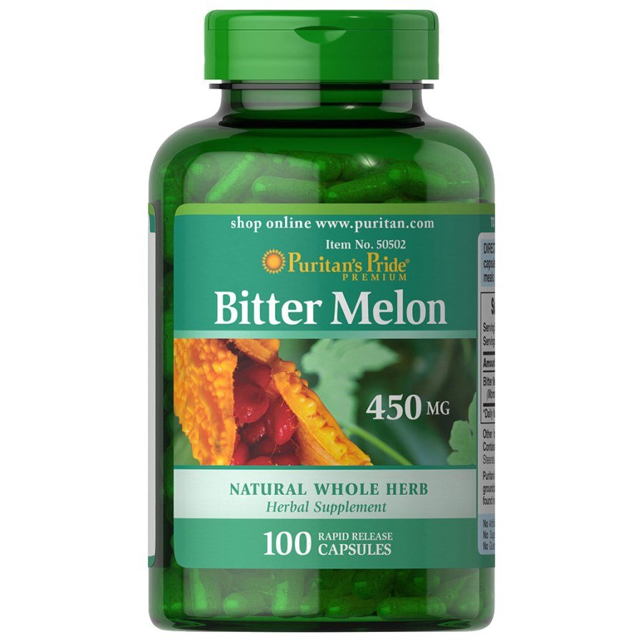 Puritan's Pride Натуральная добавка Puritan's Pride Bitter Melon 450 mg, 100 капсул, , 