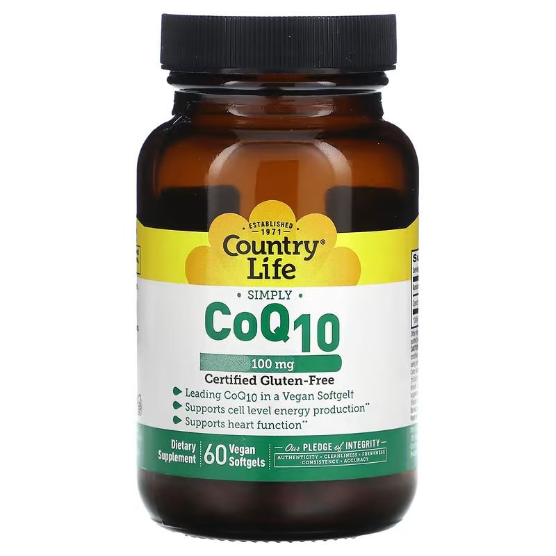 Country Life Натуральная добавка Country Life CoQ10 100 mg, 60 вегакапсул, , 