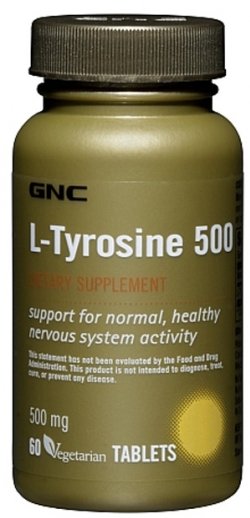 L-Tyrosine 500 mg, 60 шт, GNC. L-тирозин. 