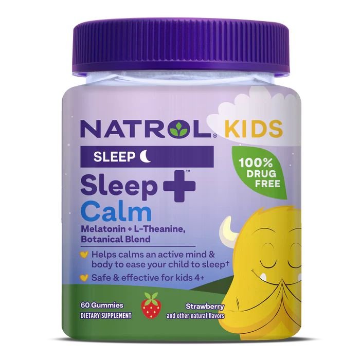 Natrol Натуральная добавка Natrol Kid's Sleep + Calm, 60 желеек Клубника, , 