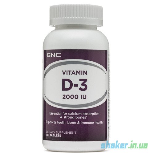 Витамин д3 GNC Vitamin D-3 2000 IU (180 таб) гнс,  мл, GNC. Витамин D. 