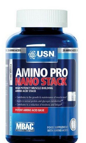 Amino Pro Nano Stack, 120 piezas, USN. Complejo de aminoácidos. 