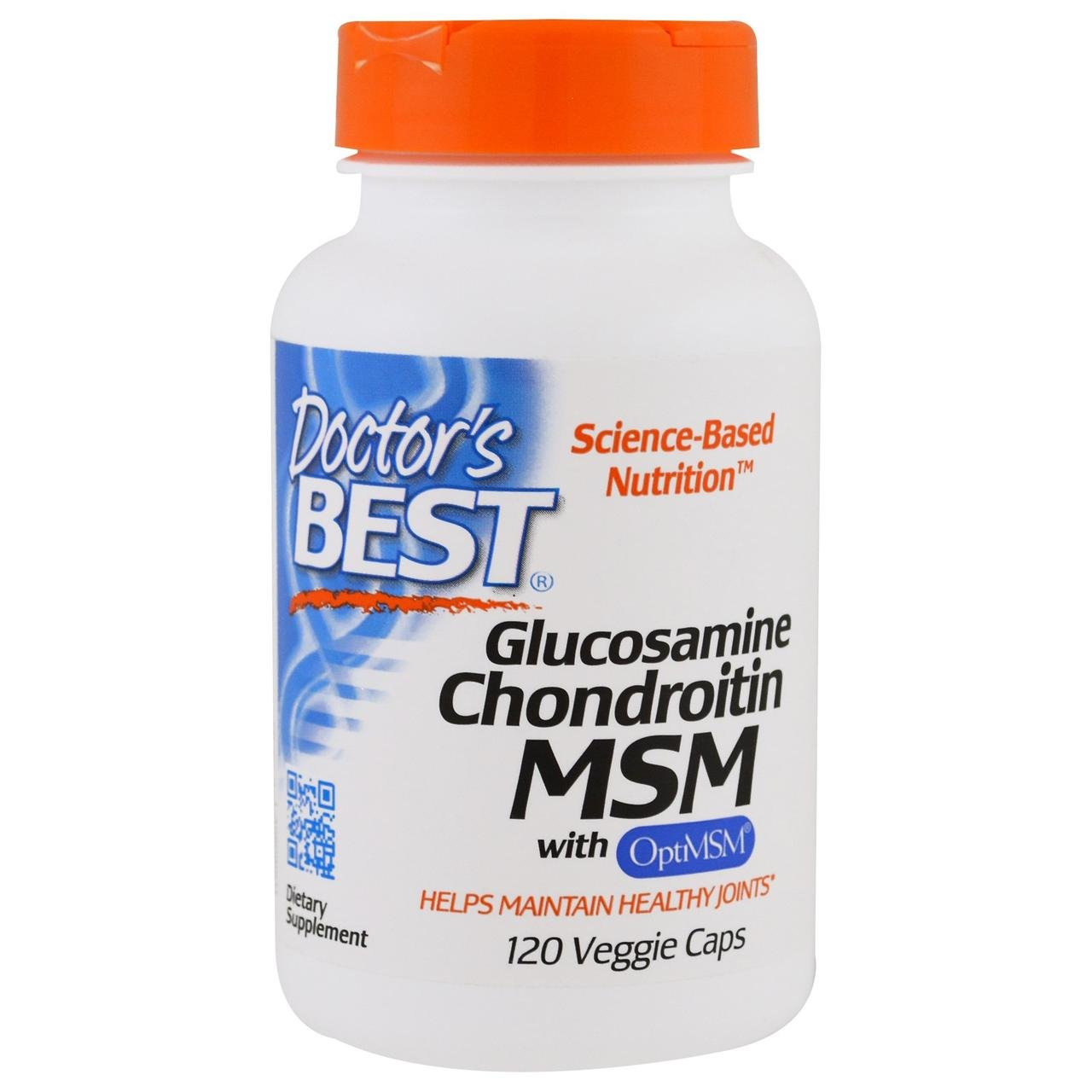 Glucosamine Chondroitin MSM with OptiMSM Doctor's Best 120 VCaps,  мл, Doctor's BEST. Хондропротекторы. Поддержание здоровья Укрепление суставов и связок 