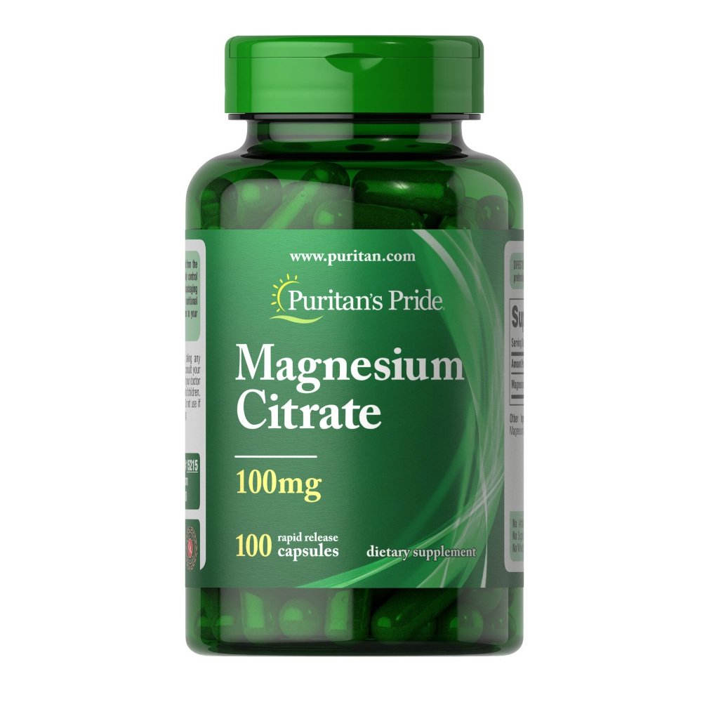 Витамины и минералы Puritan's Pride Magnesium Citrate 100 mg, 100 капсул,  мл, Puritan's Pride. Витамины и минералы. Поддержание здоровья Укрепление иммунитета 
