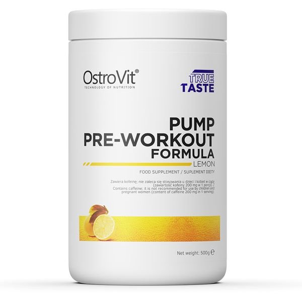 Предтренировочный комплекс Ostrovit Pump, 500 грамм Лимон,  ml, OstroVit. Pre Workout. Energy & Endurance 