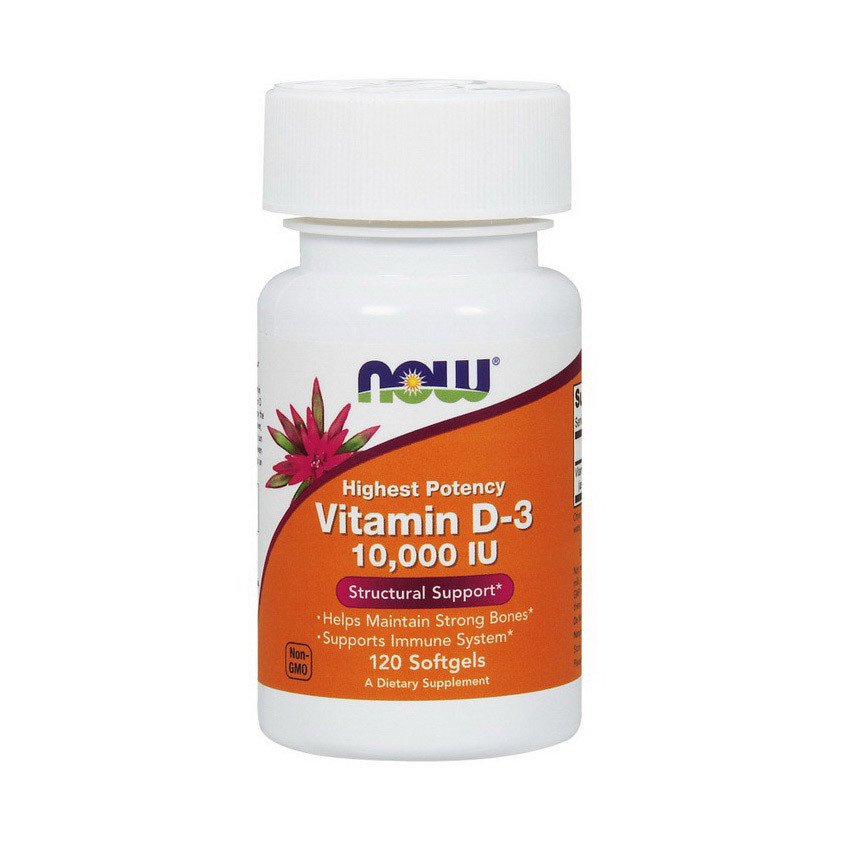 Витамин д3 Now Foods Vitamin D-3 10,000 IU (120 капс) нау фудс,  мл, Now. Витамин D. 