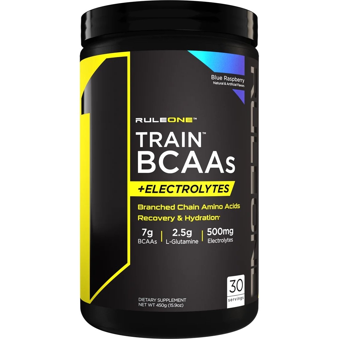 Аминокислота BCAA Rule 1 Train BCAAs + Electrolytes, 450 грамм Ежевика,  мл, Rule One Proteins. BCAA. Снижение веса Восстановление Антикатаболические свойства Сухая мышечная масса 