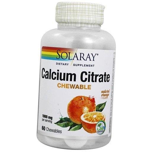 Solaray Кальций Solaray Calcium Citrate 60 жвачек Апельсин, , 