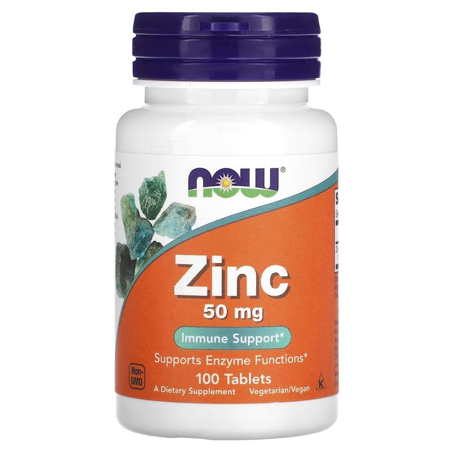 Витамины и минералы NOW Zinc 50 mg, 100 таблеток,  мл, Now. Витамины и минералы. Поддержание здоровья Укрепление иммунитета 