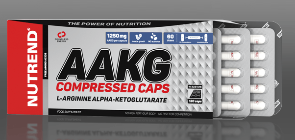 AAKG Compressed Caps, 120 pcs, Nutrend. Arginine. recovery Immunity enhancement Muscle pumping Antioxidant properties Lowering cholesterol Nitric oxide donor 