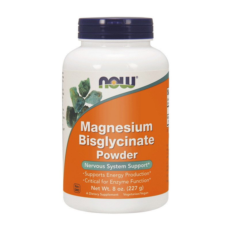 Магний бисглицинат Now Foods Magnesium Bisglycinate Powder (227 г) нау фудс pure,  мл, Now. Магний Mg. Поддержание здоровья Снижение холестерина Предотвращение утомляемости 