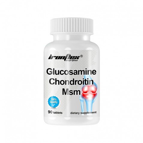 Для суставов и связок IronFlex Glucosamine + Chondroitin + MSM, 90 таблеток,  мл, IronFlex. Хондропротекторы. Поддержание здоровья Укрепление суставов и связок 