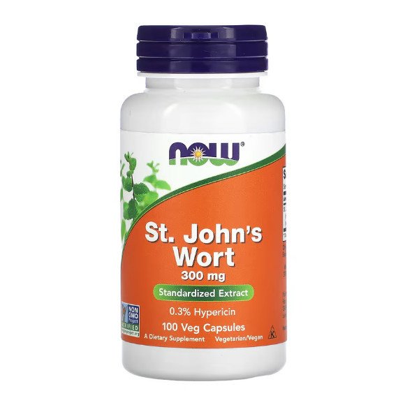 Зверобой NOW Foods St. John's Wort 300 mg 100 Veg Caps,  мл, Now. Спец препараты. 