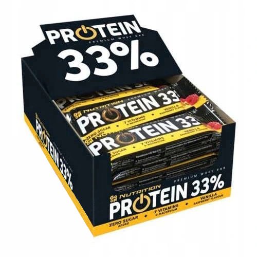 Батончик GoOn Protein 33% БЛОК, 25*50 грамм Ваниль-малина,  мл, Go On Nutrition. Батончик. 
