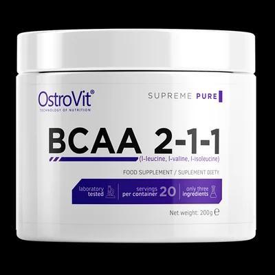 Амінокислоти Extra Pure BCAA 2:1:1 Ostrovit 200 г (Pure),  мл, OstroVit. BCAA. Снижение веса Восстановление Антикатаболические свойства Сухая мышечная масса 