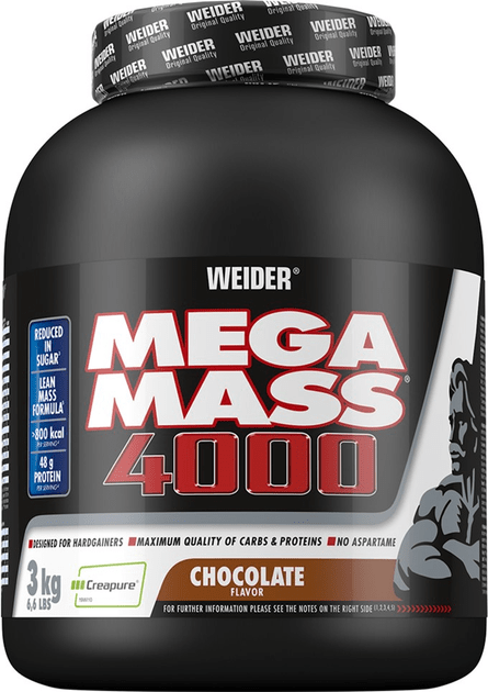 Weider Гейнер Weider Mega Mass 4000 3 kg Chocolate, , 3000 г