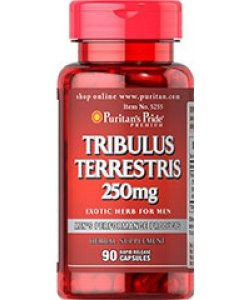 Tribulus Terrestris 250, 90 шт, Puritan's Pride. Трибулус. Поддержание здоровья Повышение либидо Повышение тестостерона Aнаболические свойства 