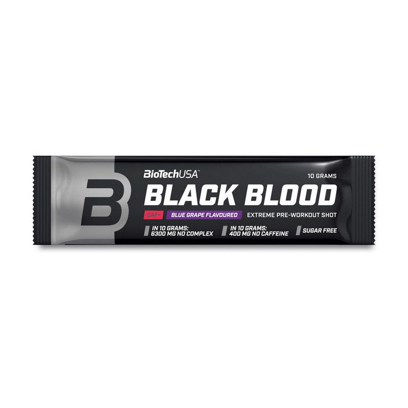 Предтреник BioTech Black Blood Caf+ (10 г) биотеч блек блад blueberry,  мл, BioTech. Предтренировочный комплекс. Энергия и выносливость 