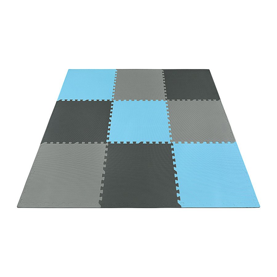 4FIZJO Мат-пазл (ласточкин хвіст) 4FIZJO Mat Puzzle EVA 180 x 180 x 1 cм 4FJ0156 Black/Grey/Light Blue, , 