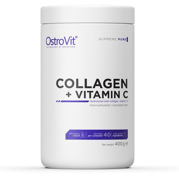 Для суставов и связок OstroVit Collagen + Vitamin C, 400 грамм Малиновый лимонад с мятой,  мл, OstroVit. Хондропротекторы. Поддержание здоровья Укрепление суставов и связок 