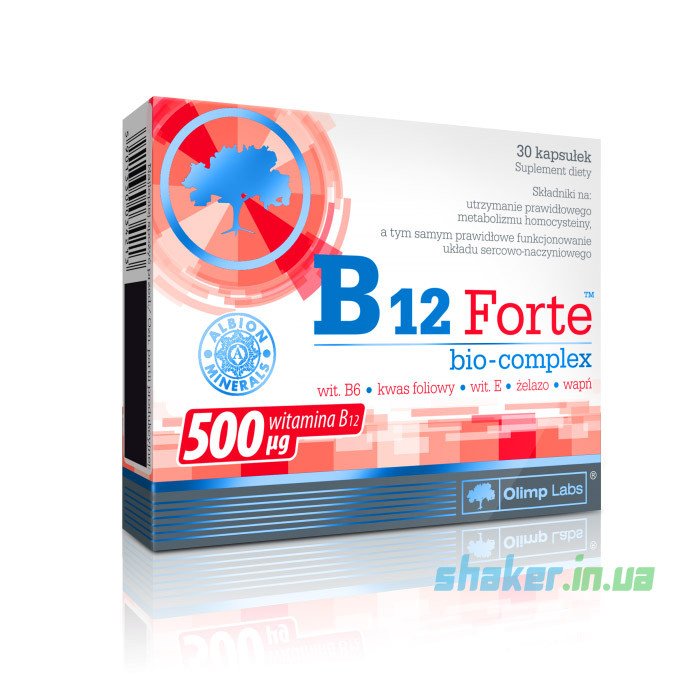 Витамин Б12 Olimp B12 Forte bio-complex (30 капс) олимп форте,  мл, Olimp Labs. Витамин B. Поддержание здоровья 