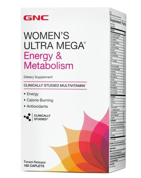 Womens Ultra Mega Energy and Metabolism, 180 piezas, GNC. Complejos vitaminas y minerales. General Health Immunity enhancement 