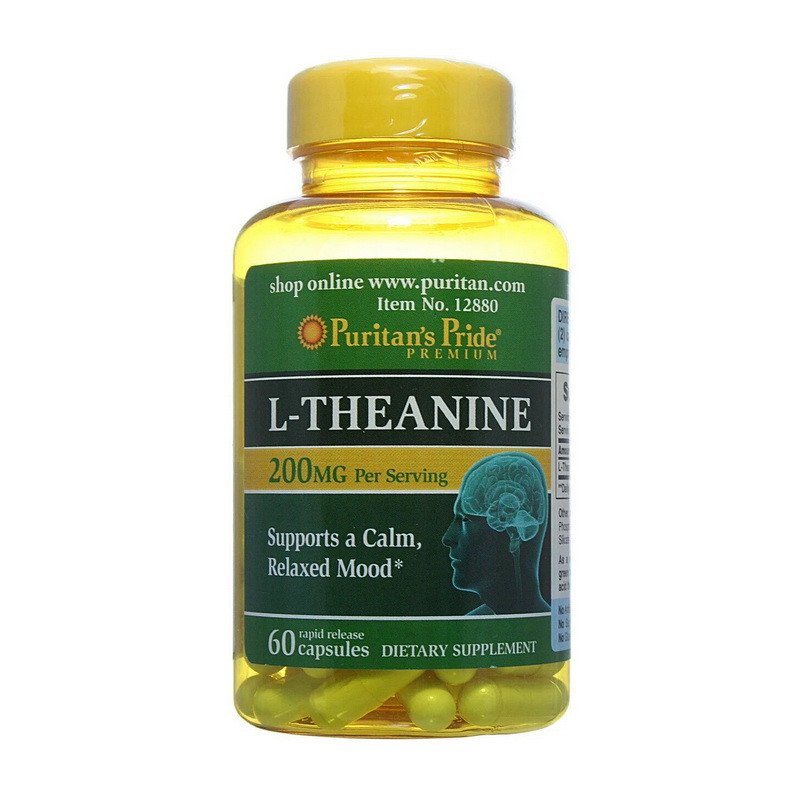 Puritan's Pride Л-теанин Puritan's Pride L-Theanine 200 mg 60 капсул, , 