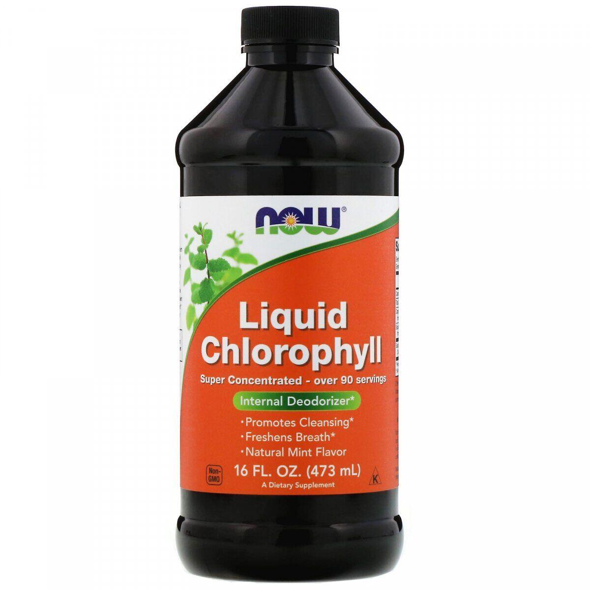 Now Рідкий хлорофіл NOW Foods Liquid Chlorophyll 16 fl oz (473 ml) (М'ятний смак), , 473 мл