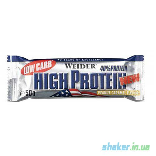 Протеиновый батончик Weider Low Carb High Protein Bar (50 г) вейдер chocolate,  мл, Weider. Батончик. 