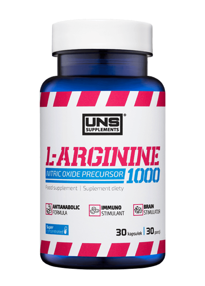 L-Arginine 1000, 30 шт, UNS. Аргинин. Восстановление Укрепление иммунитета Пампинг мышц Антиоксидантные свойства Снижение холестерина Донатор оксида азота 