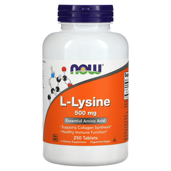 Now Аминокислота NOW Foods L-Lysine 500 mg 250 Tabs, , 