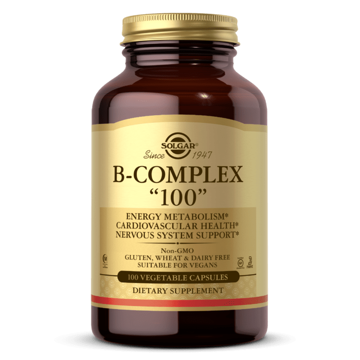 Комплекс витаминов группы Б Solgar B-Complex 100 (100 капс) солгар,  мл, Solgar. Витамин B. Поддержание здоровья 