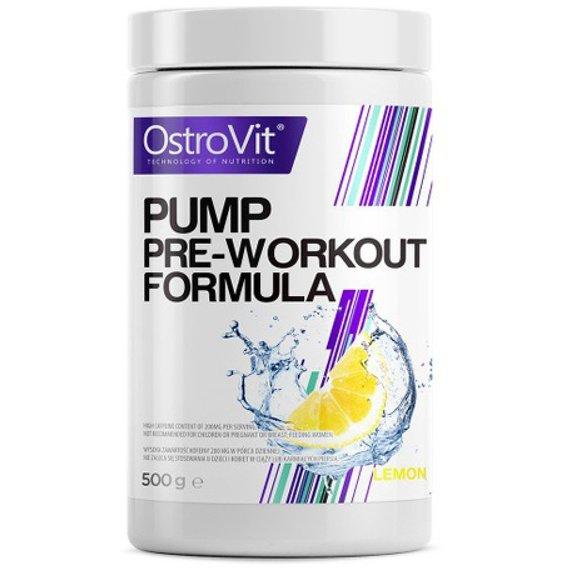Предтреник OstroVit PUMP Pre-Workout Formula (500 г) островит памп lemon,  мл, OstroVit. Предтренировочный комплекс. Энергия и выносливость 