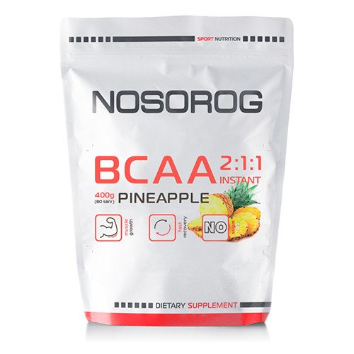 БЦАА Nosorog BCAA 2:1:1 (400 г) носорог ананас,  мл, Nosorog. BCAA. Снижение веса Восстановление Антикатаболические свойства Сухая мышечная масса 