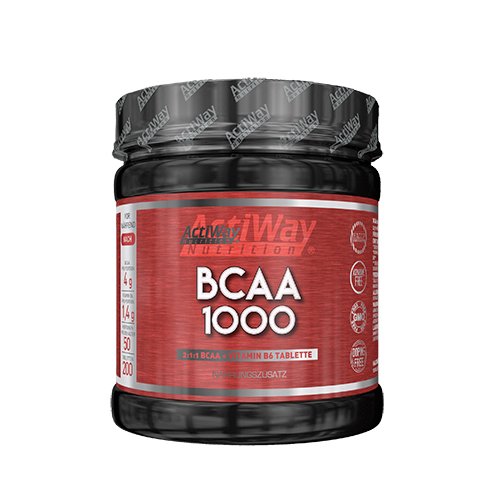 BCAA 1000, 200 piezas, ActiWay Nutrition. BCAA. Weight Loss recuperación Anti-catabolic properties Lean muscle mass 
