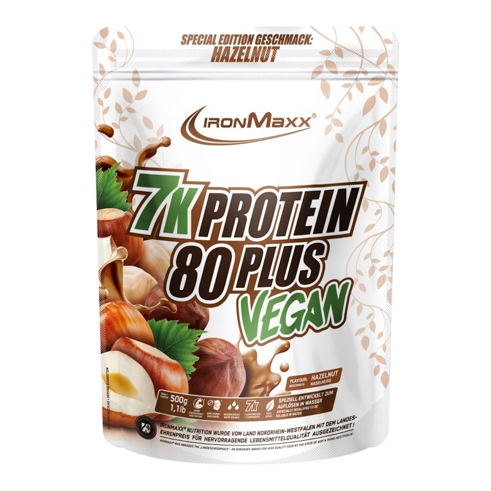 IronMaxx Протеин IronMaxx 7K Protein 80 Plus Vegan, 500 грамм Лесной орех, , 500 г