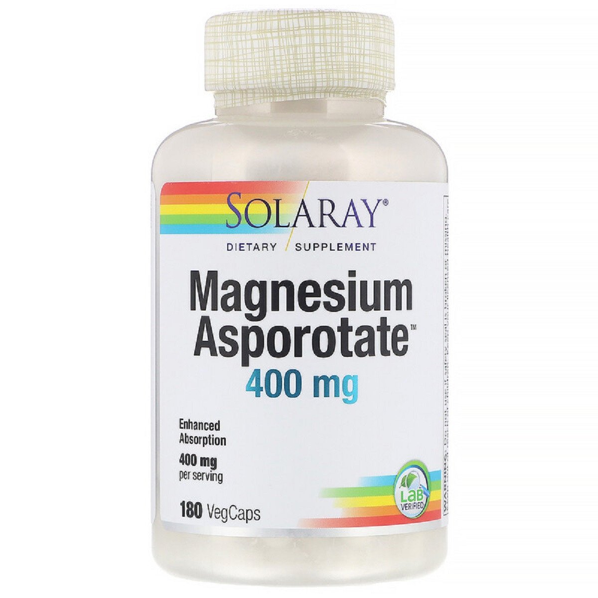Аспартат Магния, Magnesium Asporotate, Solaray, 400 мг, 180 Капсул,  ml, Solaray. Magnesio Mg. General Health Lowering cholesterol Preventing fatigue 