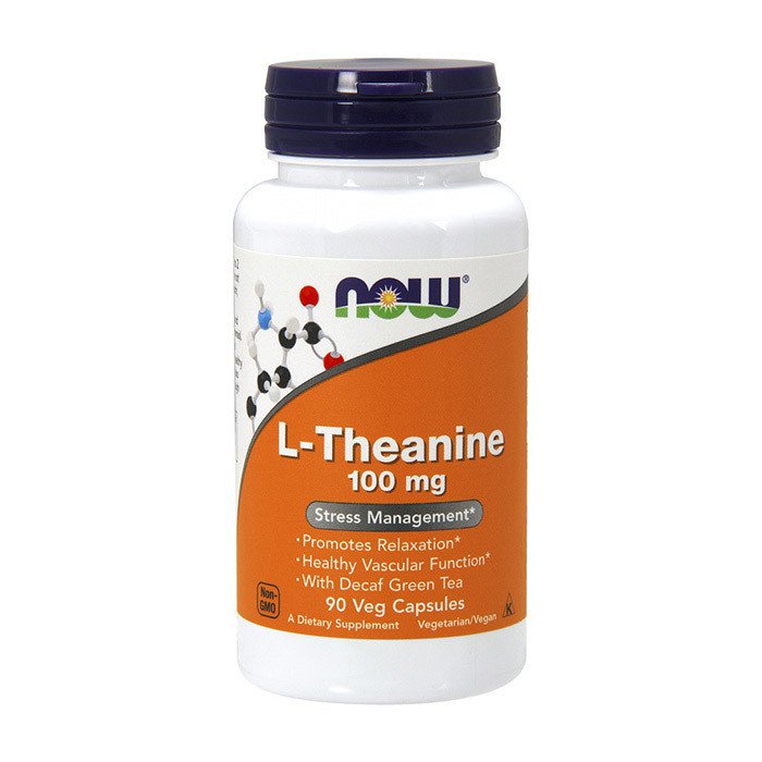 Л-теанин Now Foods L-Theanine 100 mg (90 капс) нау фудс,  мл, Now. Теанин. 