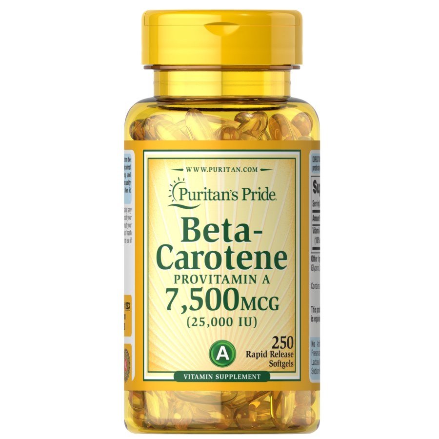 Витамины и минералы Puritan's Pride Beta-Carotene 25000 IU, 250 капсул,  ml, Puritan's Pride. Vitaminas y minerales. General Health Immunity enhancement 