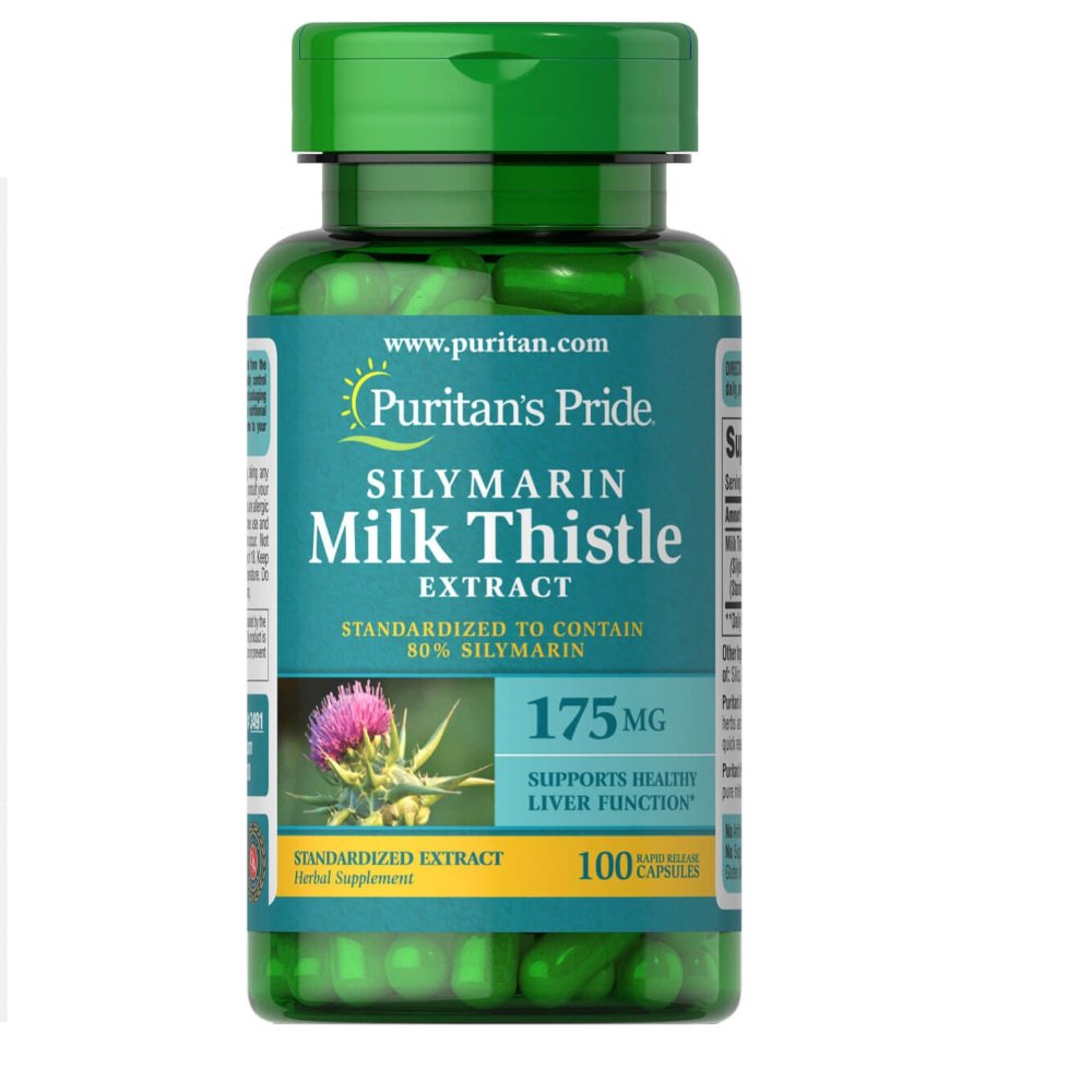 Натуральная добавка Puritan's Pride Silymarin Milk Thistle Extract 175 mg, 100 капсул,  мл, Puritan's Pride. Hатуральные продукты. Поддержание здоровья 
